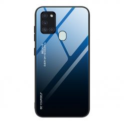 Kryty na mobil | Sklenený kryt Gradient glass modro-čierny – Samsung Galaxy A21s | Kryty na mobil