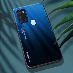 Kryty na mobil | Sklenený kryt Gradient glass modro-čierny – Samsung Galaxy A21s | Kryty na mobil