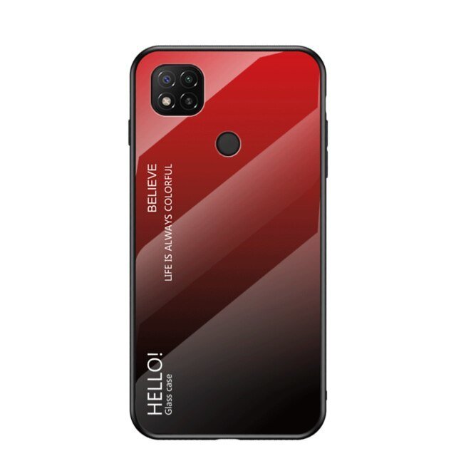 Sklenený kryt Gradient glass červeno-čierny – Xiaomi Redmi 9C | Kryty na mobil Kryty na mobil | Sklenený kryt Gradient glass červeno-čierny – Xiaomi Redmi 9C | Kryty na mobil