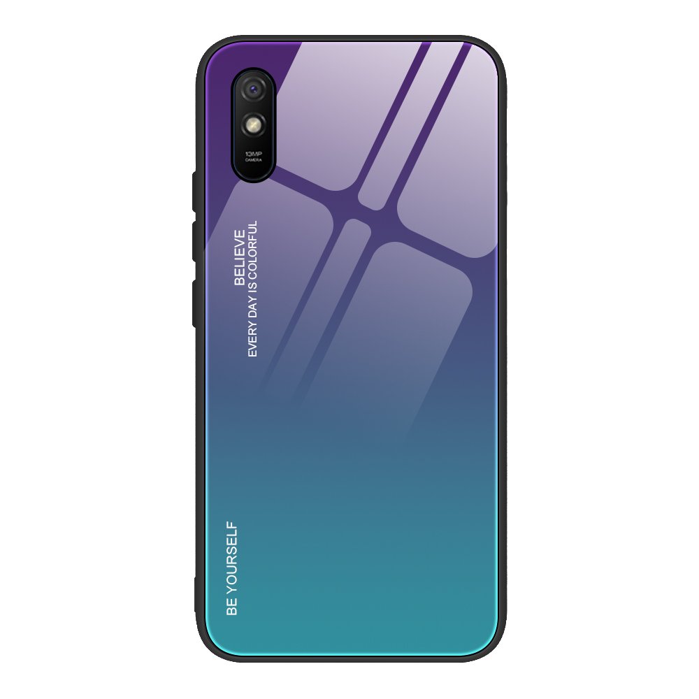 Sklenený kryt Gradient glass fialovo-zelený – Xiaomi Redmi 9A / Redmi 9AT | Kryty na mobil Kryty na mobil | Sklenený kryt Gradient glass fialovo-zelený – Xiaomi Redmi 9A / Redmi 9AT | Kryty na mobil
