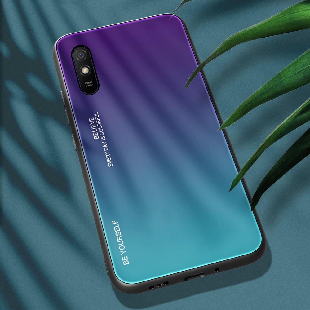 Sklenený kryt Gradient glass fialovo-zelený – Xiaomi Redmi 9A / Redmi 9AT | Kryty na mobil Kryty na mobil | Sklenený kryt Gradient glass fialovo-zelený – Xiaomi Redmi 9A / Redmi 9AT | Kryty na mobil