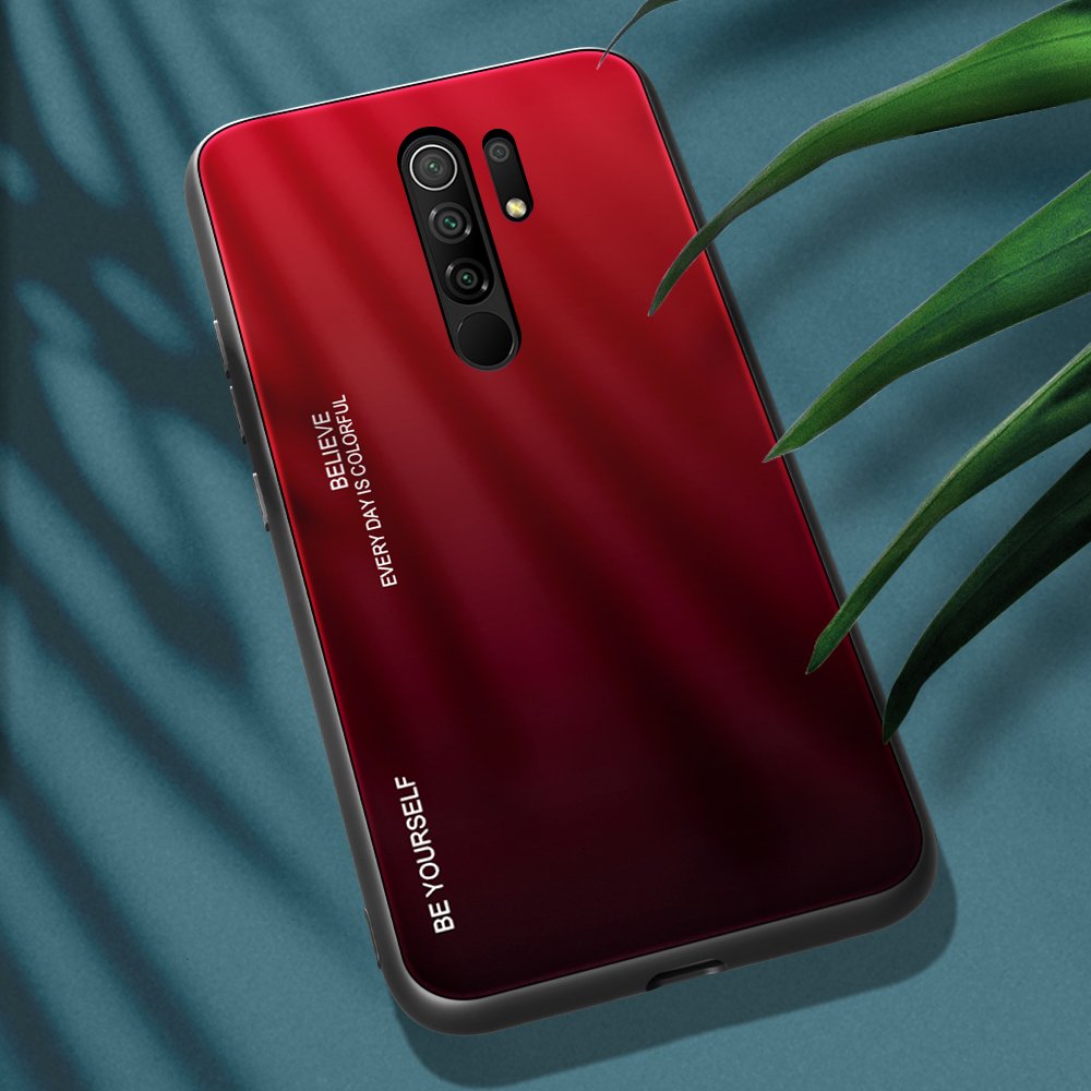 Sklenený kryt Gradient glass červeno-čierny – Xiaomi Redmi 9 | Kryty na mobil Kryty na mobil | Sklenený kryt Gradient glass červeno-čierny – Xiaomi Redmi 9 | Kryty na mobil