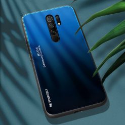 Kryty na mobil | Sklenený kryt Gradient glass modro-čierny – Xiaomi Redmi 9 | Kryty na mobil