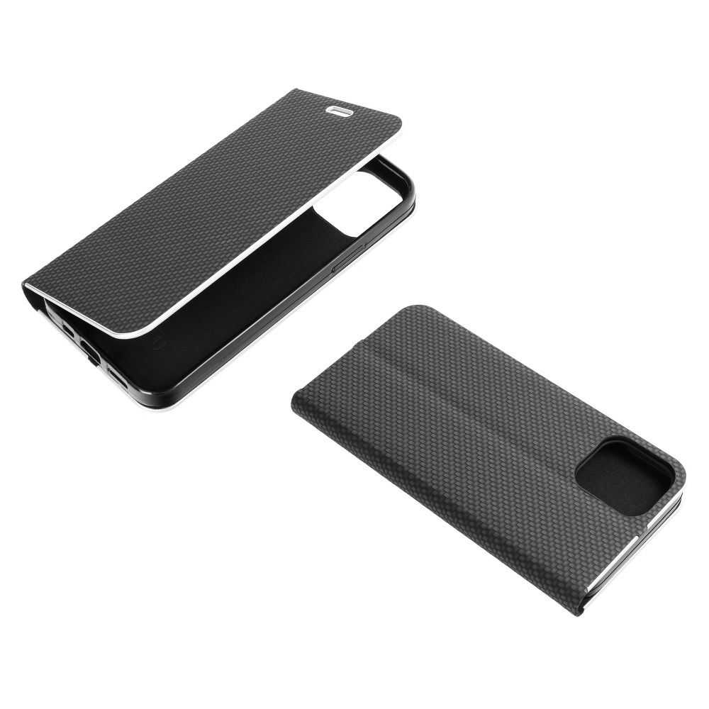 Knižkové puzdro Luna Carbon čierne – Apple iPhone 12 Mini | Kryty na mobil Kryty na mobil | Knižkové puzdro Luna Carbon čierne – Apple iPhone 12 Mini | Kryty na mobil