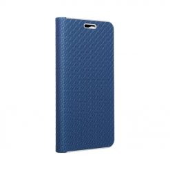 Kryty na mobil | Knižkové puzdro Luna Carbon modré – Apple iPhone 12 Mini | Kryty na mobil