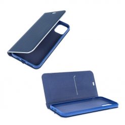 Kryty na mobil | Knižkové puzdro Luna Carbon modré – Apple iPhone 12 / iPhone 12 Pro | Kryty na mobil