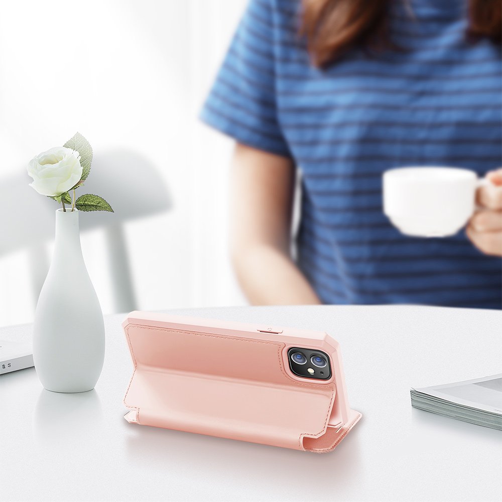 Peňaženkové puzdro Dux Ducis Skin X ružové – Apple iPhone 12 Mini | Kryty na mobil Kryty na mobil | Peňaženkové puzdro Dux Ducis Skin X ružové – Apple iPhone 12 Mini | Kryty na mobil