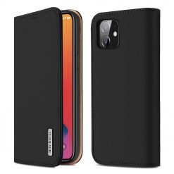 Kryty na mobil | Kožené peňaženkové puzdro Dux Ducis Wish čierne – Apple iPhone 12 Mini | Kryty na mobil
