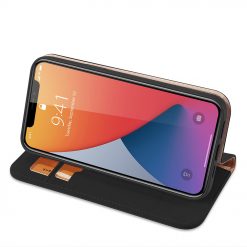 Kryty na mobil | Kožené peňaženkové puzdro Dux Ducis Wish čierne – Apple iPhone 12 Mini | Kryty na mobil