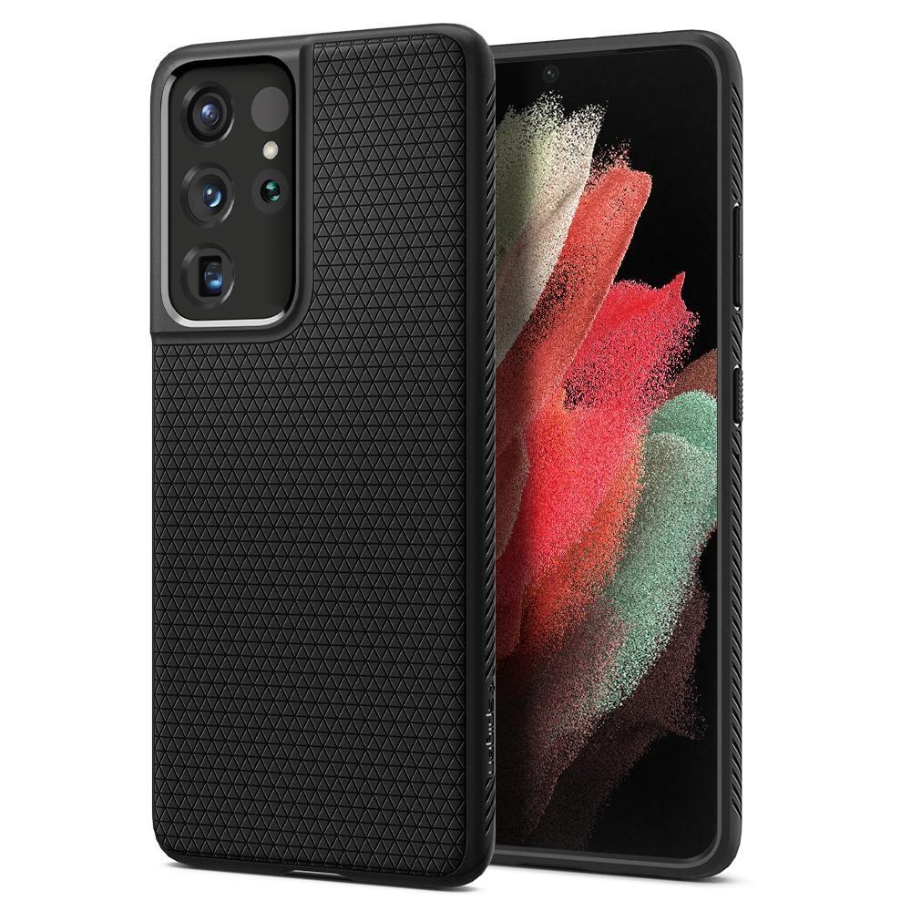 Zadný kryt Spigen Liquid Air Matte Black – Samsung Galaxy S21 Ultra | Kryty na mobil Kryty na mobil | Zadný kryt Spigen Liquid Air Matte Black – Samsung Galaxy S21 Ultra | Kryty na mobil