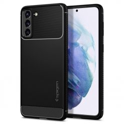 Kryty na mobil | Zadný kryt Spigen Rugged Armor čierny – Samsung Galaxy S21 | Kryty na mobil