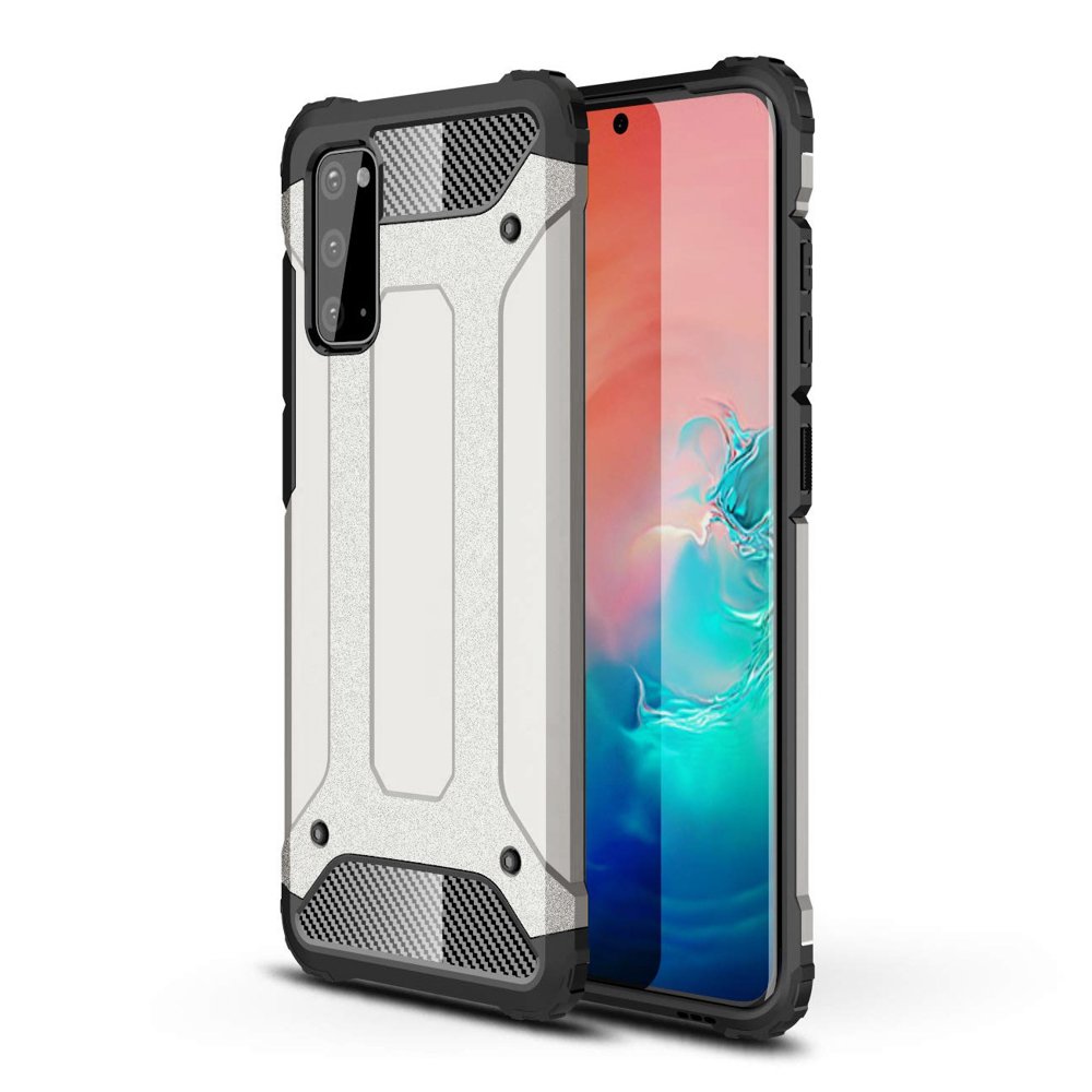 Odolný kryt Hybrid Armor strieborný – Samsung Galaxy S20 | Kryty na mobil Kryty na mobil | Odolný kryt Hybrid Armor strieborný – Samsung Galaxy S20 | Kryty na mobil