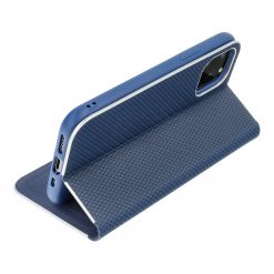 Kryty na mobil | Knižkové puzdro Luna Carbon modré – Samsung Galaxy A12 / M12 | Kryty na mobil