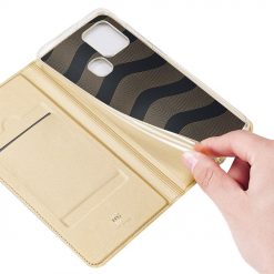 Kryty na mobil | Peňaženkové puzdro Dux Ducis Skin Pro zlaté – Samsung Galaxy A21s | Kryty na mobil