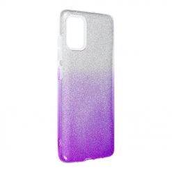 Kryty na mobil | Ligotavý Kryt Forcell Shining transparentno-fialový – Samsung Galaxy A12 / M12 | Kryty na mobil