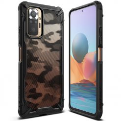 Kryty na mobil | Odolný kryt Ringke Fusion X maskáčovo-čierny – Xiaomi Redmi Note 10 Pro | Kryty na mobil