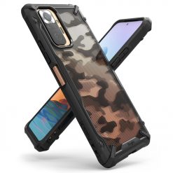 Kryty na mobil | Odolný kryt Ringke Fusion X maskáčovo-čierny – Xiaomi Redmi Note 10 Pro | Kryty na mobil