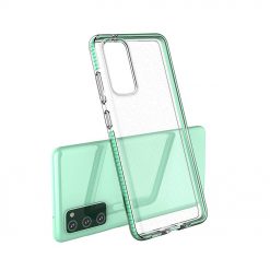 Kryty na mobil | Transparentný kryt Spring Case 1mm mätový rám – Samsung Galaxy S21 | Kryty na mobil