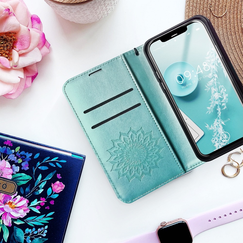 Peňaženkové puzdro Mezzo mandala zelené – Samsung Galaxy S21 Ultra | Kryty na mobil Kryty na mobil | Peňaženkové puzdro Mezzo mandala zelené – Samsung Galaxy S21 Ultra | Kryty na mobil