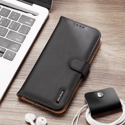 Kryty na mobil | Kožené peňaženkové puzdro Dux Ducis Hivo čierne – Samsung Galaxy S21 | Kryty na mobil