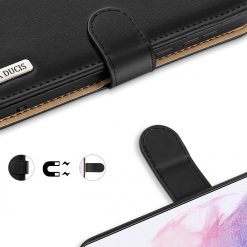 Kryty na mobil | Kožené peňaženkové puzdro Dux Ducis Hivo čierne – Samsung Galaxy S21+ (S21 Plus) | Kryty na mobil