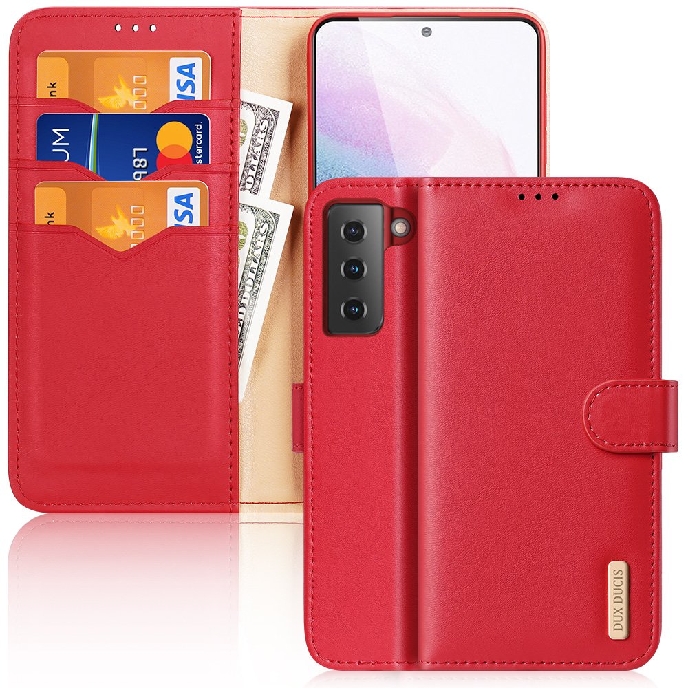 Kožené peňaženkové puzdro Dux Ducis Hivo červené – Samsung Galaxy S21+ (S21 Plus) | Kryty na mobil Kryty na mobil | Kožené peňaženkové puzdro Dux Ducis Hivo červené – Samsung Galaxy S21+ (S21 Plus) | Kryty na mobil