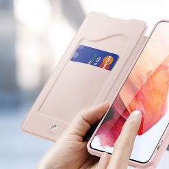 Kryty na mobil | Peňaženkové puzdro Dux Ducis Skin X ružové – Samsung Galaxy S21+ (S21 Plus) | Kryty na mobil