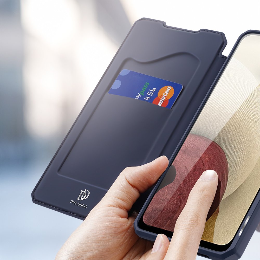 Peňaženkové puzdro Dux Ducis Skin X modré – Samsung Galaxy A12 / M12 | Kryty na mobil Kryty na mobil | Peňaženkové puzdro Dux Ducis Skin X modré – Samsung Galaxy A12 / M12 | Kryty na mobil