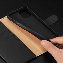 Kryty na mobil | Kožené peňaženkové puzdro Dux Ducis Hivo čierne – Apple iPhone 11 | Kryty na mobil