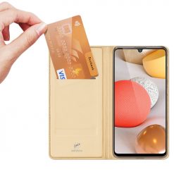 Kryty na mobil | Peňaženkové puzdro Dux Ducis Skin Pro zlaté – Samsung Galaxy A42 5G | Kryty na mobil