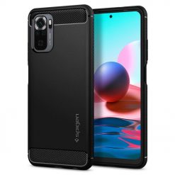 Kryty na mobil | Zadný kryt Spigen Rugged Armor čierny – Xiaomi Redmi Note 10 / Note 10S | Kryty na mobil