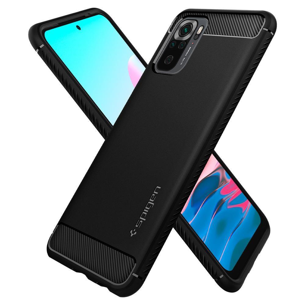 Zadný kryt Spigen Rugged Armor čierny – Xiaomi Redmi Note 10 / Note 10S | Kryty na mobil Kryty na mobil | Zadný kryt Spigen Rugged Armor čierny – Xiaomi Redmi Note 10 / Note 10S | Kryty na mobil