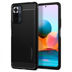 Kryty na mobil | Zadný kryt Spigen Rugged Armor čierny – Xiaomi Redmi Note 10 Pro | Kryty na mobil