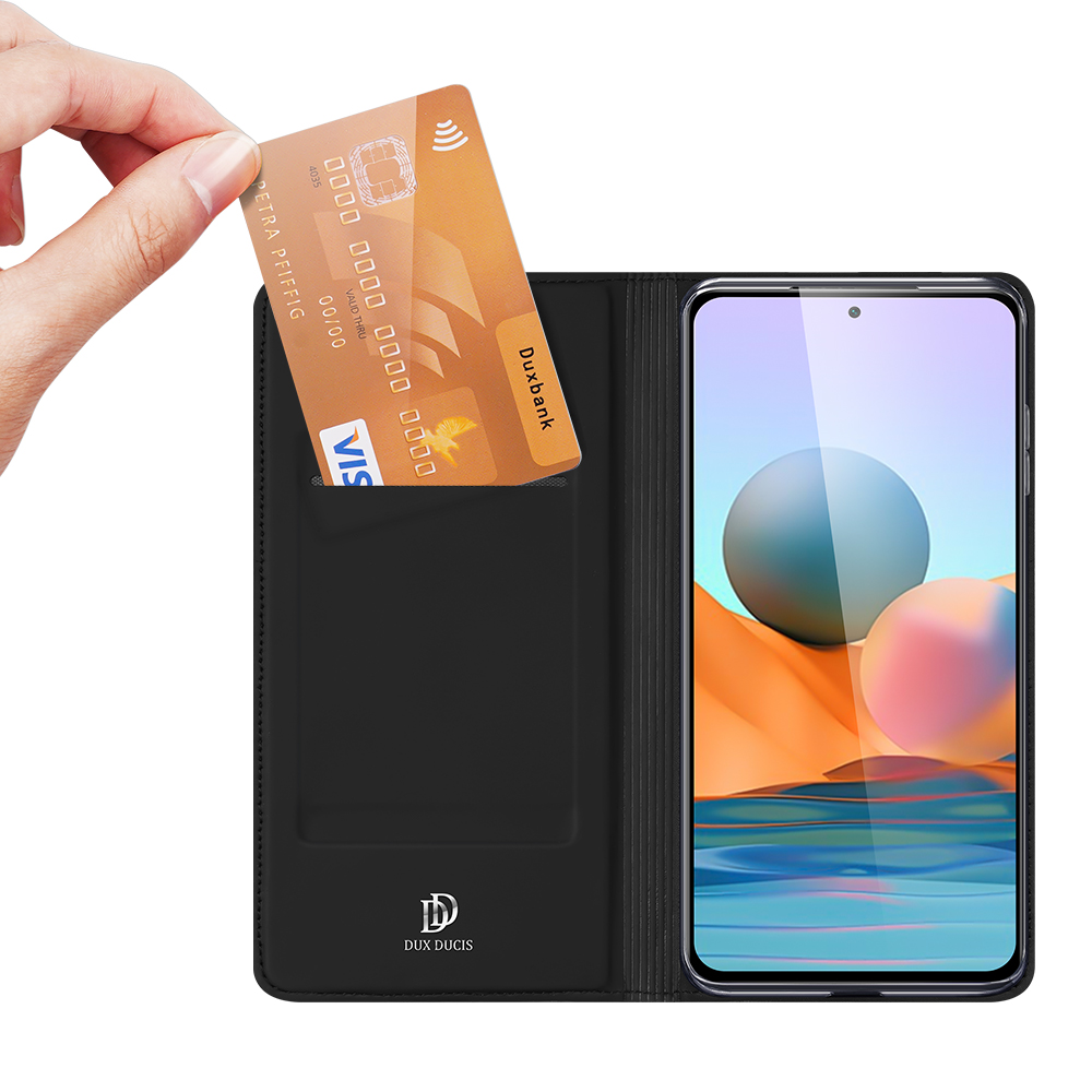 Peňaženkové puzdro Dux Ducis Skin Pro čierne – Xiaomi Redmi Note 10 Pro | Kryty na mobil Kryty na mobil | Peňaženkové puzdro Dux Ducis Skin Pro čierne – Xiaomi Redmi Note 10 Pro | Kryty na mobil