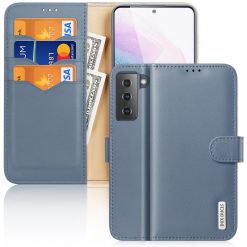 Kryty na mobil | Kožené peňaženkové puzdro Dux Ducis Hivo modré – Samsung Galaxy S21+ (S21 Plus) | Kryty na mobil