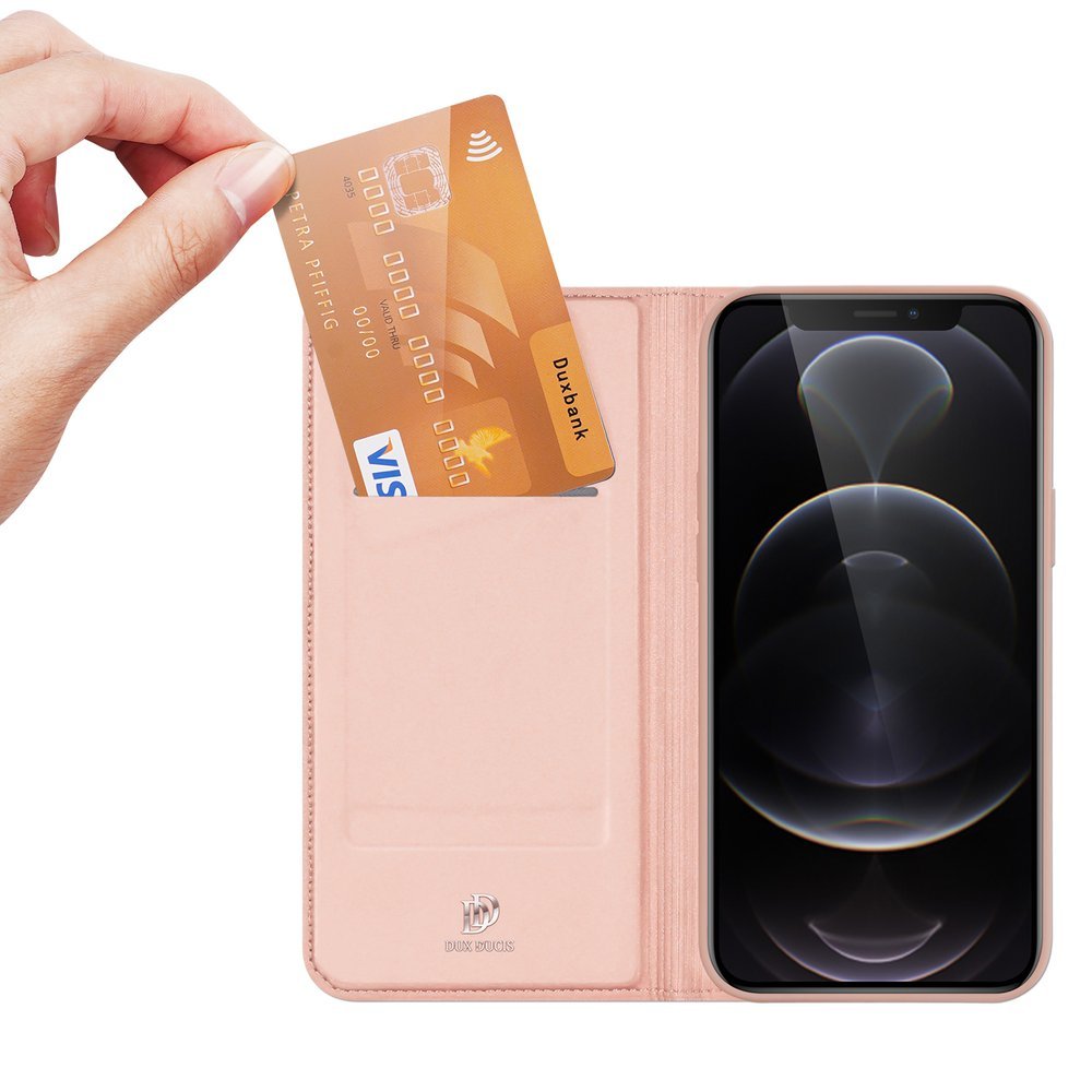 Peňaženkové puzdro Dux Ducis Skin Pro ružové – Apple iPhone 13 Pro Max | Kryty na mobil Kryty na mobil | Peňaženkové puzdro Dux Ducis Skin Pro ružové – Apple iPhone 13 Pro Max | Kryty na mobil