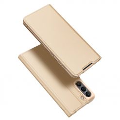 Kryty na mobil | Peňaženkové puzdro Dux Ducis Skin Pro zlaté – Samsung Galaxy S21 FE | Kryty na mobil