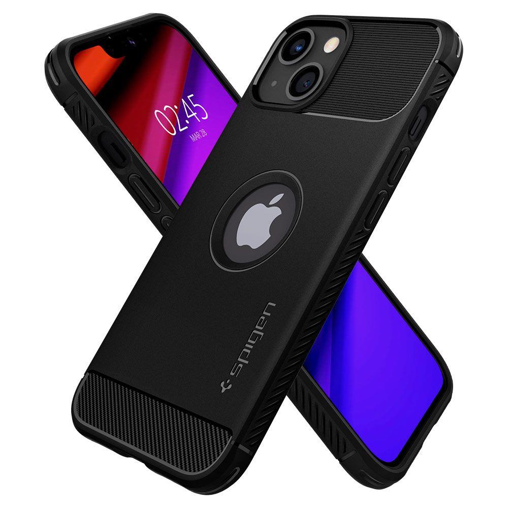 Zadný kryt Spigen Rugged Armor čierny – Apple iPhone 13 | Kryty na mobil Kryty na mobil | Zadný kryt Spigen Rugged Armor čierny – Apple iPhone 13 | Kryty na mobil