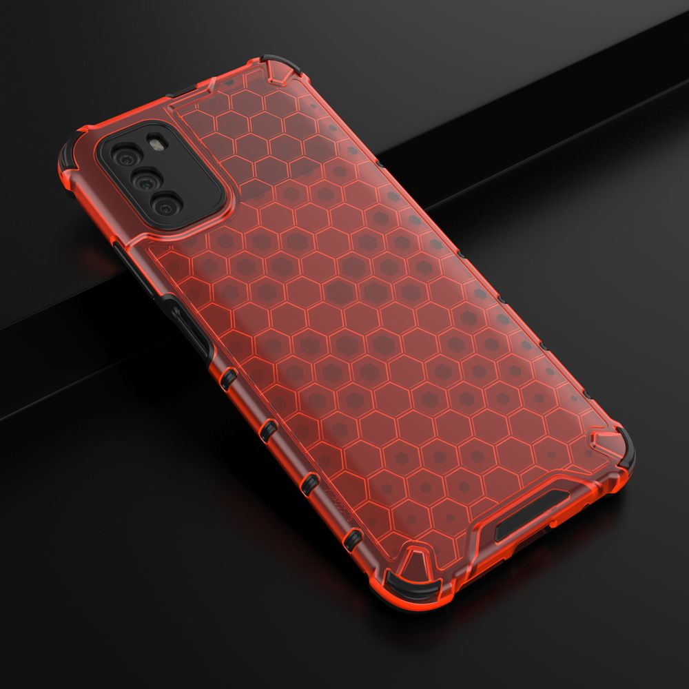 Odolný kryt Honeycomb Armor červený – Xiaomi Poco M3 | Kryty na mobil Kryty na mobil | Odolný kryt Honeycomb Armor červený – Xiaomi Poco M3 | Kryty na mobil