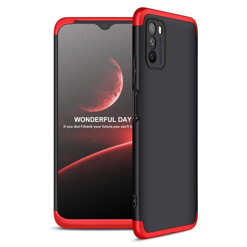 Obojstranné puzdro 360 Full body protection čierno-červené – Xiaomi Redmi 9T / Poco M3 | Kryty na mobil Kryty na mobil | Obojstranné puzdro 360 Full body protection čierno-červené – Xiaomi Redmi 9T / Poco M3 | Kryty na mobil
