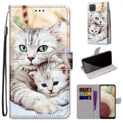 Kryty na mobil | Knižkové puzdro Trendy Cross case Mačka a mačiatko – Samsung Galaxy A12 / M12 | Kryty na mobil