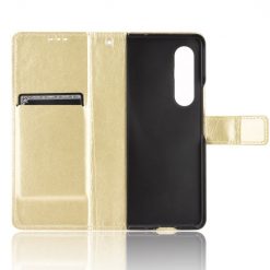Knižkové puzdro Shockproof Horse Texture zlaté – Samsung Galaxy Z Fold 3 | Kryty na mobil Kryty na mobil | Knižkové puzdro Shockproof Horse Texture zlaté – Samsung Galaxy Z Fold 3 | Kryty na mobil