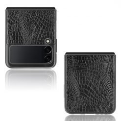 Kryty na mobil | Kryt Shockproof Crocodile Texture čierny – Samsung Galaxy Z Flip 3 | Kryty na mobil