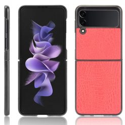 Kryty na mobil | Kryt Shockproof Crocodile Texture červený – Samsung Galaxy Z Flip 3 | Kryty na mobil