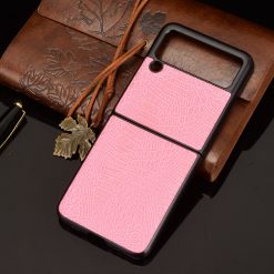 Kryty na mobil | Kryt Shockproof Crocodile Texture ružový – Samsung Galaxy Z Flip 3 | Kryty na mobil