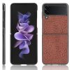 Kryty na mobil | Kryt Shockproof Crocodile Texture oranžový – Samsung Galaxy Z Flip 3 | Kryty na mobil