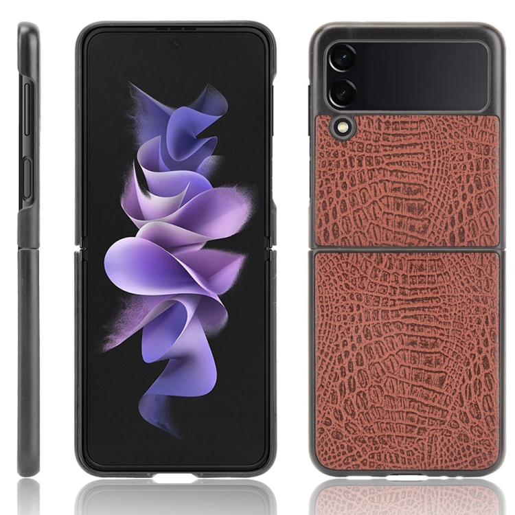 Kryt Shockproof Crocodile Texture hnedý – Samsung Galaxy Z Flip 3 | Kryty na mobil Kryty na mobil | Kryt Shockproof Crocodile Texture hnedý – Samsung Galaxy Z Flip 3 | Kryty na mobil