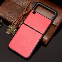 Kryty na mobil | Kryt Shockproof Litchi Texture červený – Samsung Galaxy Z Flip 3 | Kryty na mobil