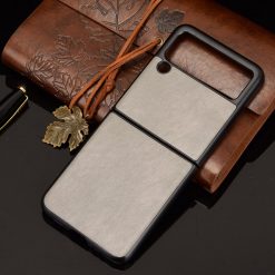 Kryty na mobil | Kryt Shockproof Litchi Texture sivý – Samsung Galaxy Z Flip 3 | Kryty na mobil