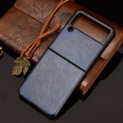 Kryty na mobil | Kryt Shockproof Litchi Texture modrý – Samsung Galaxy Z Flip 3 | Kryty na mobil